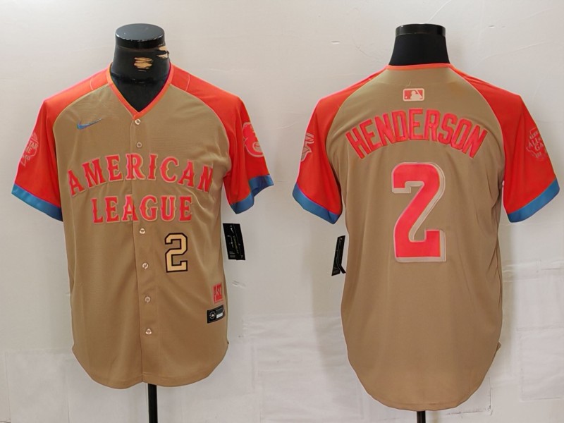 Men Baltimore Orioles #2 Henderson Orange All star 2024 Nike MLB Jersey style 1->kansas city chiefs->NFL Jersey